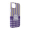 Purple Gingham & Stripe iPhone Case - Plastic - iPhone 14 (Personalized)