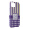 Purple Gingham & Stripe iPhone Case - Plastic - iPhone 14 Plus (Personalized)
