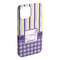Purple Gingham & Stripe iPhone 15 Plus Case - Angle