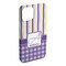 Purple Gingham & Stripe iPhone Case - Plastic - iPhone 15 Plus (Personalized)