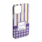 Purple Gingham & Stripe iPhone 15 Pro Case - Angle