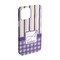 Purple Gingham & Stripe iPhone Case - Plastic - iPhone 15 Pro (Personalized)