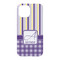 Purple Gingham & Stripe iPhone 15 Pro Case - Back