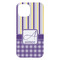 Purple Gingham & Stripe iPhone 15 Pro Max Case - Back