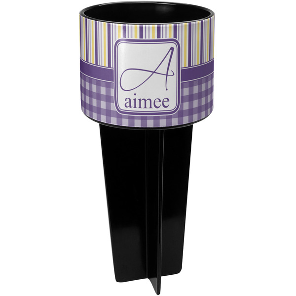 Purple Gingham & Stripe spiker_black_apvl