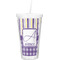 Purple Gingham and Stripes Plaid Double Wall Tumbler - 16oz