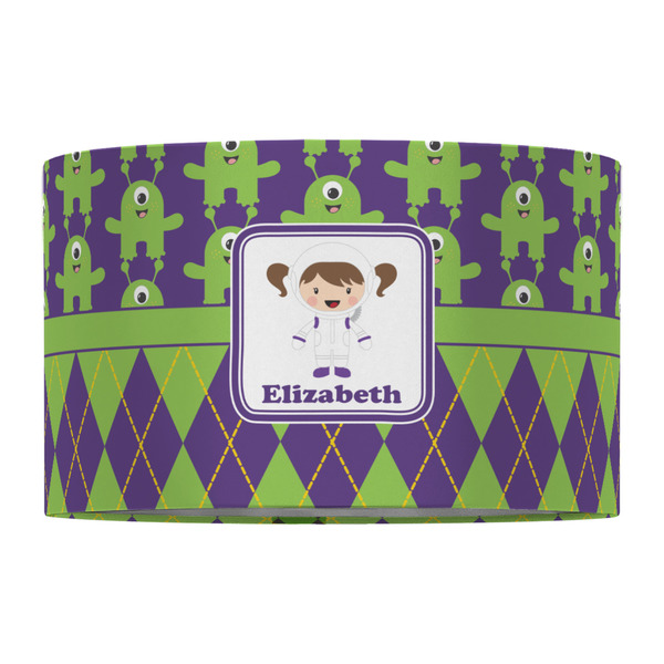 Astronaut, Aliens & Argyle 12" Drum Lampshade - FRONT (Fabric)