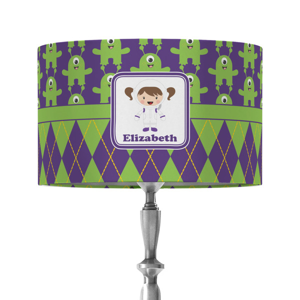 Astronaut, Aliens & Argyle 12" Drum Lampshade - ON STAND (Fabric)
