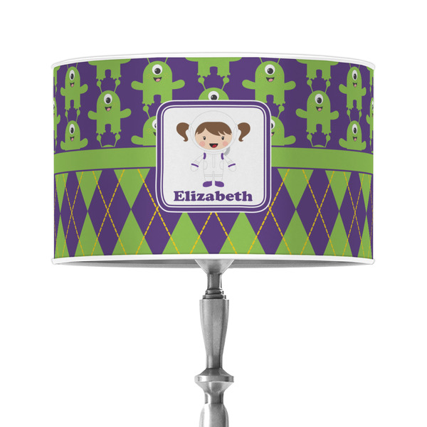 Custom Astronaut, Aliens & Argyle 12" Drum Lamp Shade - Poly-film (Personalized)