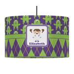 Astronaut, Aliens & Argyle 12" Drum Pendant Lamp - Fabric (Personalized)