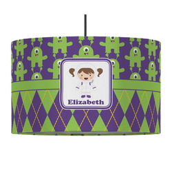 Astronaut, Aliens & Argyle 12" Drum Pendant Lamp - Fabric (Personalized)