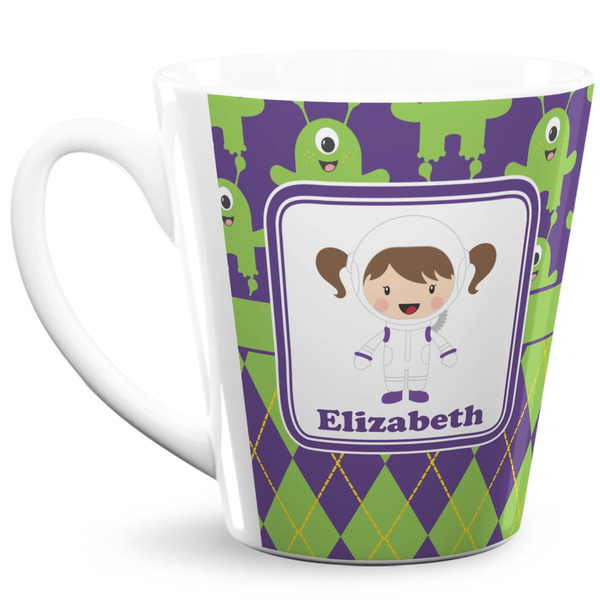 Custom Astronaut, Aliens & Argyle 12 Oz Latte Mug (Personalized)