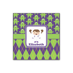 Astronaut, Aliens & Argyle Wood Print - 12x12 (Personalized)