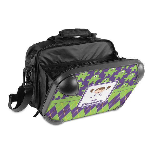 Astronaut, Aliens & Argyle 15" Hard Shell Briefcase - Open