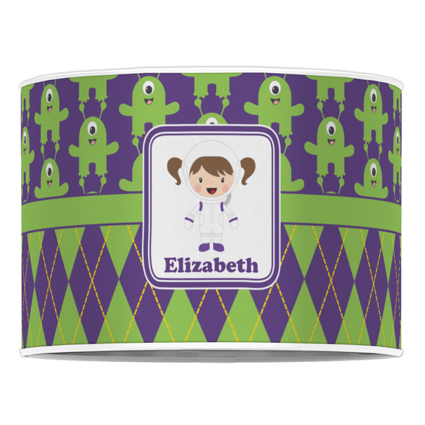 Astronaut, Aliens & Argyle 16" Drum Lampshade - FRONT (Poly Film)