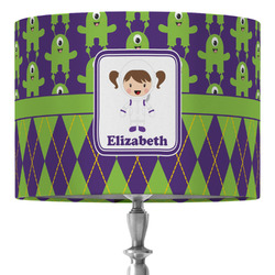 Astronaut, Aliens & Argyle 16" Drum Lamp Shade - Fabric (Personalized)