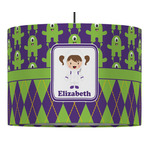 Astronaut, Aliens & Argyle 16" Drum Pendant Lamp - Fabric (Personalized)