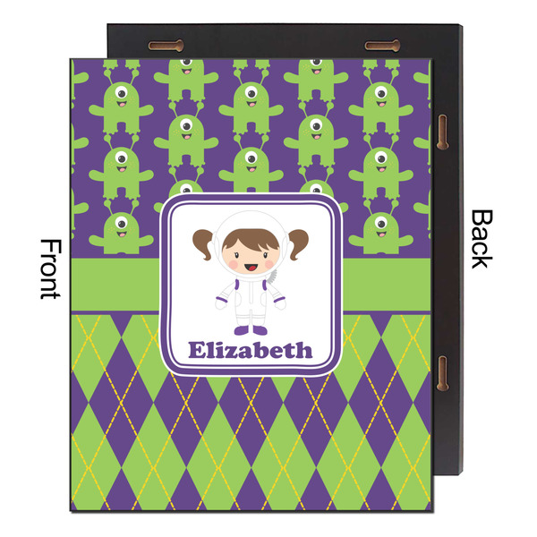 Astronaut, Aliens & Argyle 16x20 Wood Print - Front & Back View