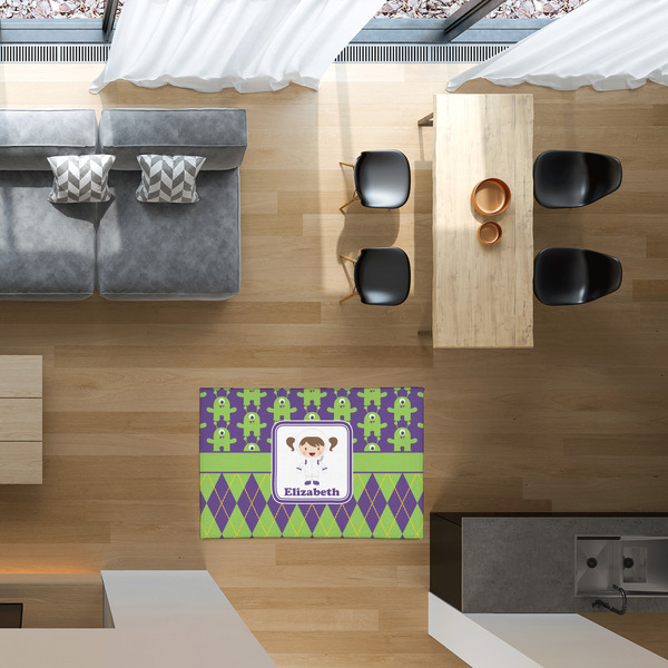 Astronaut, Aliens & Argyle 2'x3' Indoor Area Rugs - IN CONTEXT