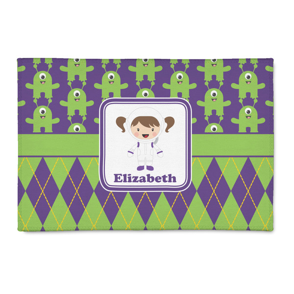 Custom Astronaut, Aliens & Argyle 2' x 3' Indoor Area Rug (Personalized)