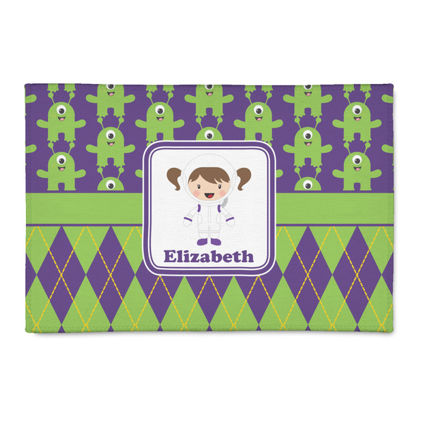 Custom Astronaut, Aliens & Argyle 2' x 3' Patio Rug (Personalized)