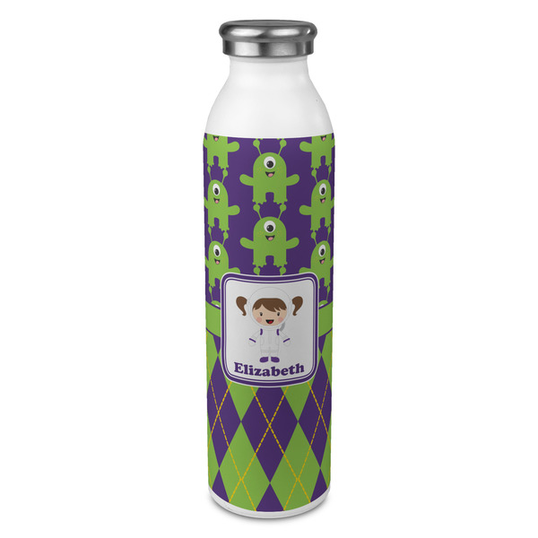 Custom Astronaut, Aliens & Argyle 20oz Stainless Steel Water Bottle - Full Print (Personalized)