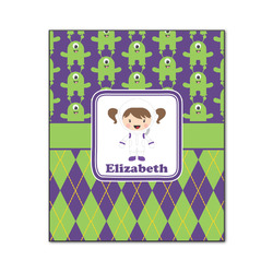 Astronaut, Aliens & Argyle Wood Print - 20x24 (Personalized)