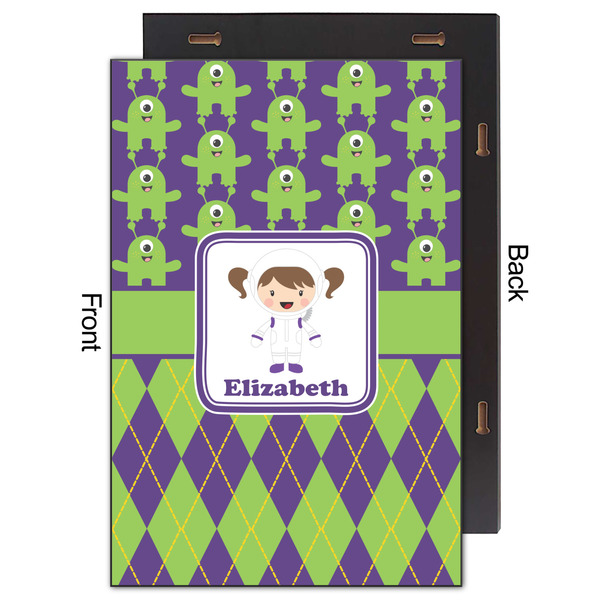 Astronaut, Aliens & Argyle 20x30 Wood Print - Front & Back View