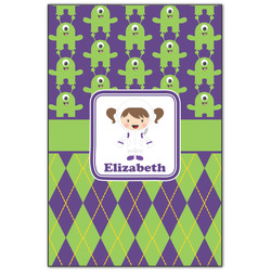 Astronaut, Aliens & Argyle Wood Print - 20x30 (Personalized)