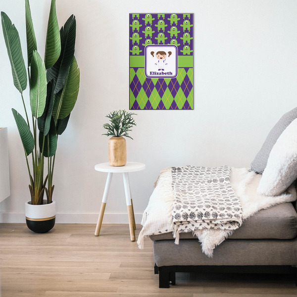 Astronaut, Aliens & Argyle 20x30 Wood Print - In Context