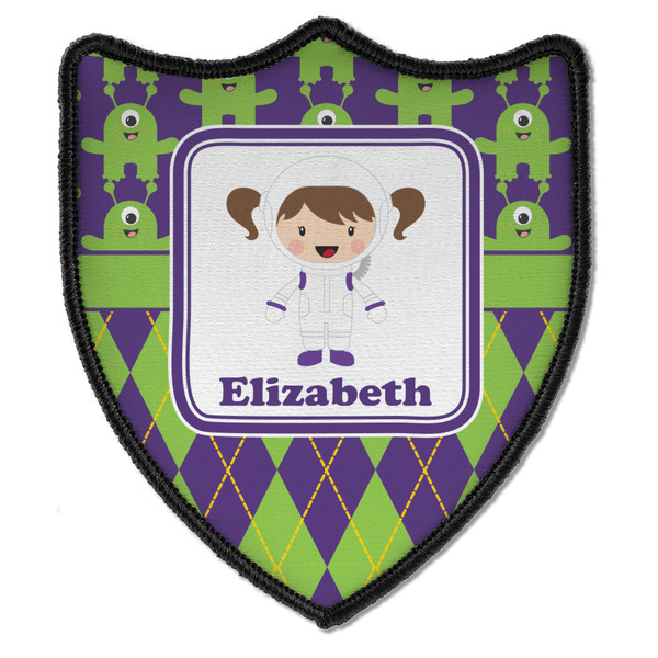 Custom Astronaut, Aliens & Argyle Iron On Shield Patch B w/ Name or Text