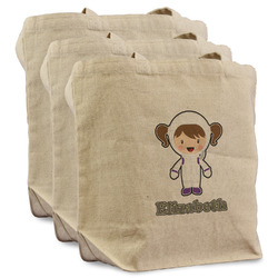 Astronaut, Aliens & Argyle Reusable Cotton Grocery Bags - Set of 3 (Personalized)