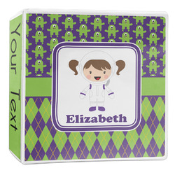 Astronaut, Aliens & Argyle 3-Ring Binder - 2 inch (Personalized)