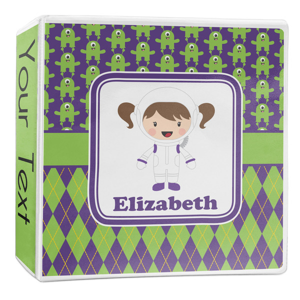 Custom Astronaut, Aliens & Argyle 3-Ring Binder - 2 inch (Personalized)