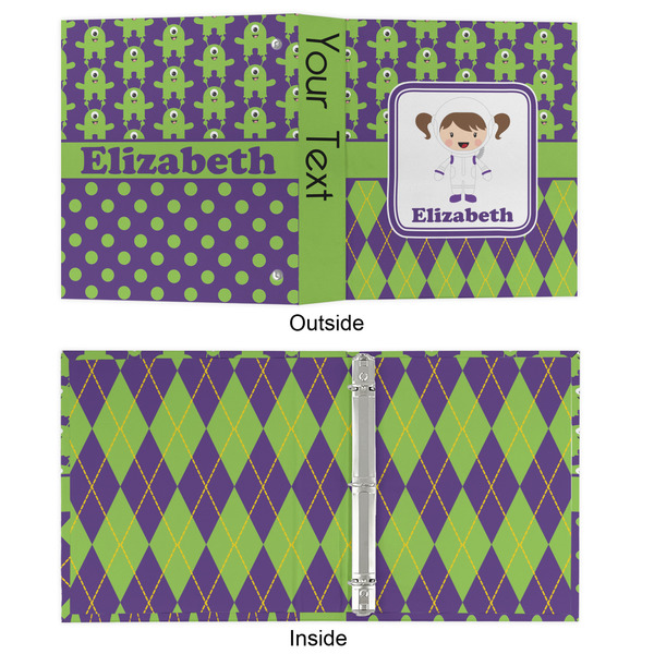 Astronaut, Aliens & Argyle 3 Ring Binders - Full Wrap - 1" - APPROVAL