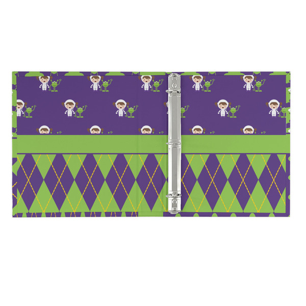 Astronaut, Aliens & Argyle 3 Ring Binders - Full Wrap - 1" - OPEN INSIDE
