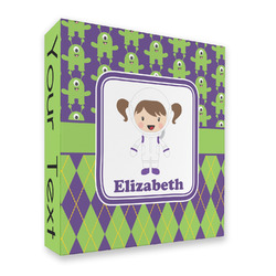 Astronaut, Aliens & Argyle 3 Ring Binder - Full Wrap (Personalized)