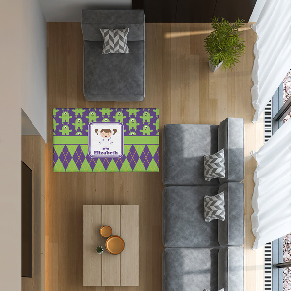 Astronaut, Aliens & Argyle 3'x5' Indoor Area Rugs - IN CONTEXT