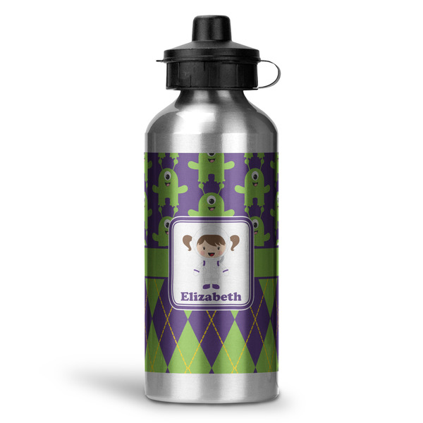 Custom Astronaut, Aliens & Argyle Water Bottle - Aluminum - 20 oz (Personalized)
