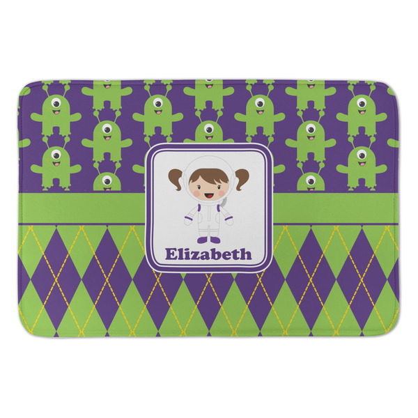 Custom Astronaut, Aliens & Argyle Anti-Fatigue Kitchen Mat (Personalized)