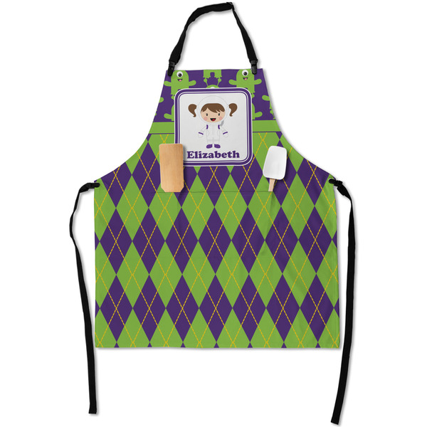 Custom Astronaut, Aliens & Argyle Apron With Pockets w/ Name or Text