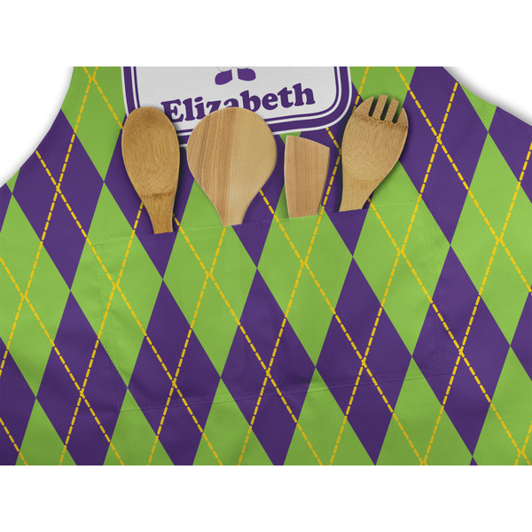 Astronaut, Aliens & Argyle Apron - Pocket Detail with Props