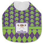 Astronaut, Aliens & Argyle Jersey Knit Baby Bib w/ Name or Text