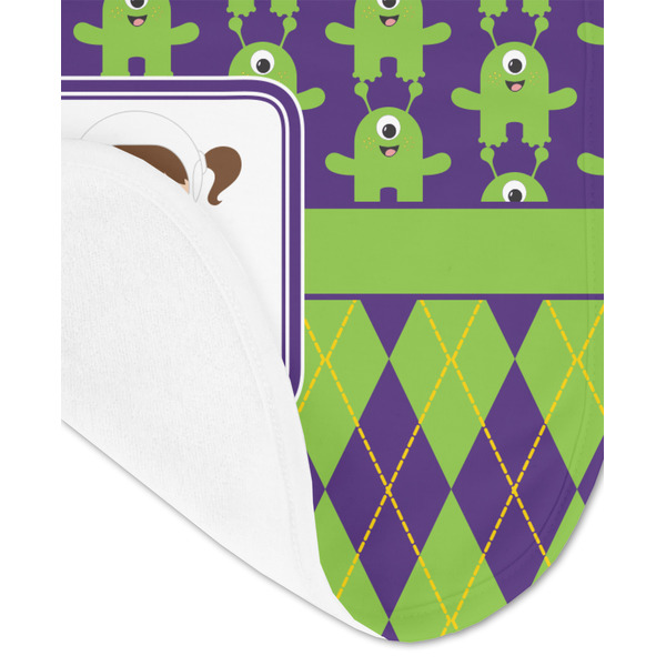 Astronaut, Aliens & Argyle Baby Bib - AFT detail