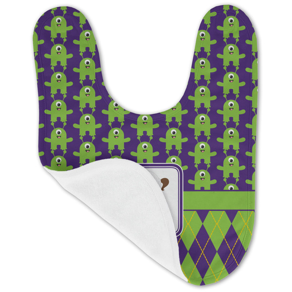 Astronaut, Aliens & Argyle Baby Bib - AFT folded