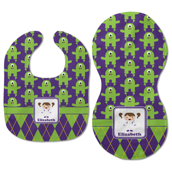 Astronaut, Aliens & Argyle Baby Bib & Burp Set - Approval (new bib & burp)