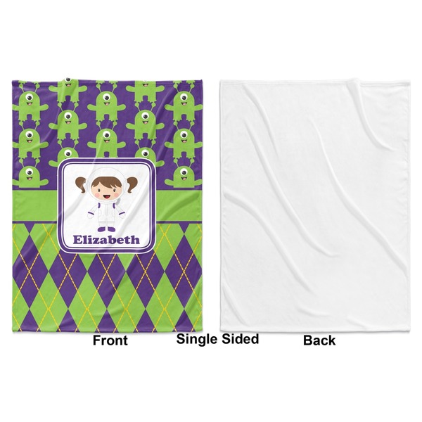 Astronaut, Aliens & Argyle Baby Blanket (Single Side - Printed Front, White Back)