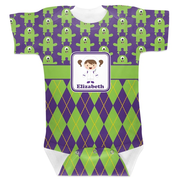 Custom Astronaut, Aliens & Argyle Baby Bodysuit 0-3 (Personalized)