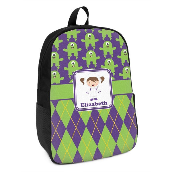 Custom Astronaut, Aliens & Argyle Kids Backpack (Personalized)