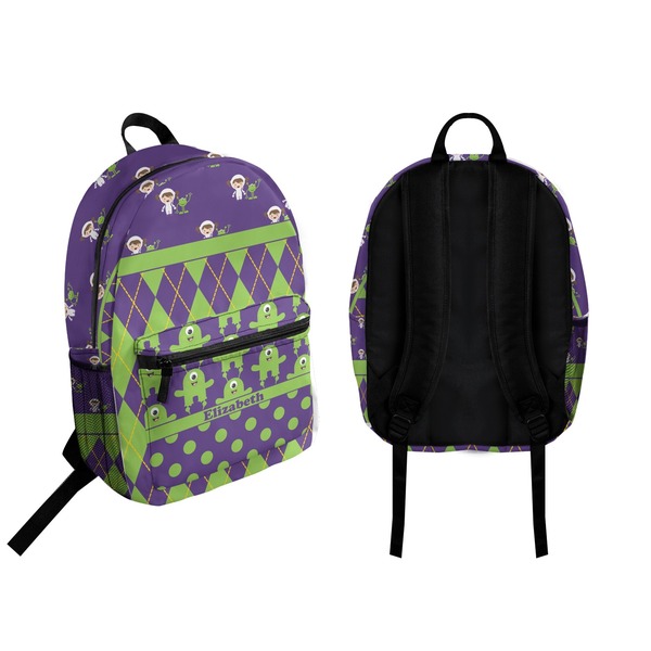 Astronaut, Aliens & Argyle Backpack front and back - Apvl